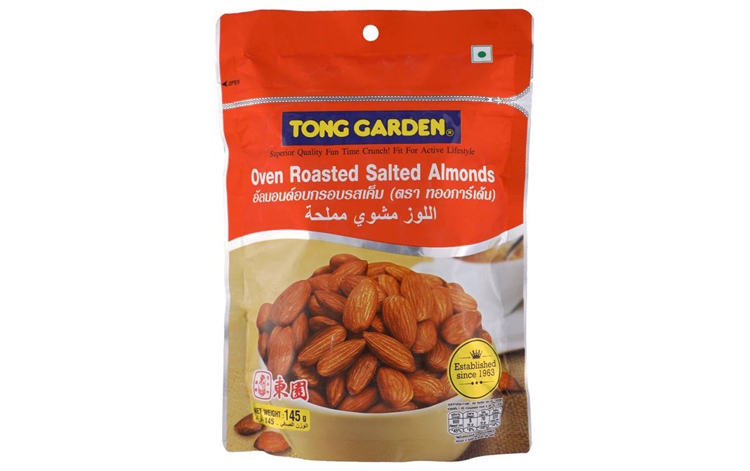 Tong Garden Oven Roasted Salted Almonds    Pouch  145 grams